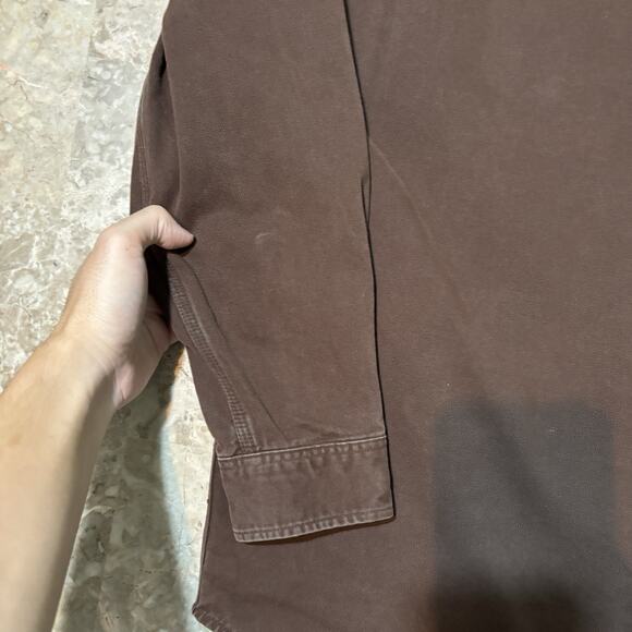 Carhartt Shirt Mens Medium Brown Oakman Twill Long Sleeve Button S09 Vintage - Picture 12 of 14
